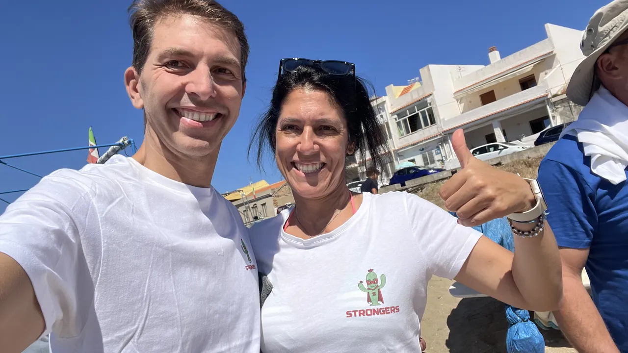 Sulla spiaggia di Cannitello dopo l'arrivo