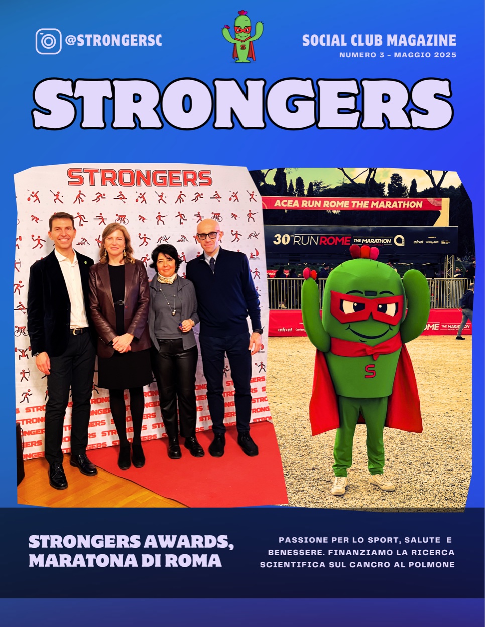 Copertina di Strongers Social Club Magazine n.3, maggio 2025: Strongers Awards e Maratona di Roma.