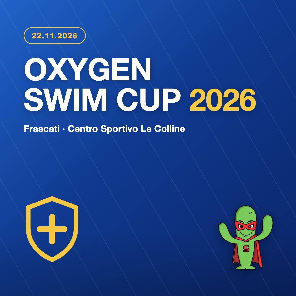 Oxygen Swim Cup 2026 — meeting de natation solidaire, Frascati, 22 novembre 2026.