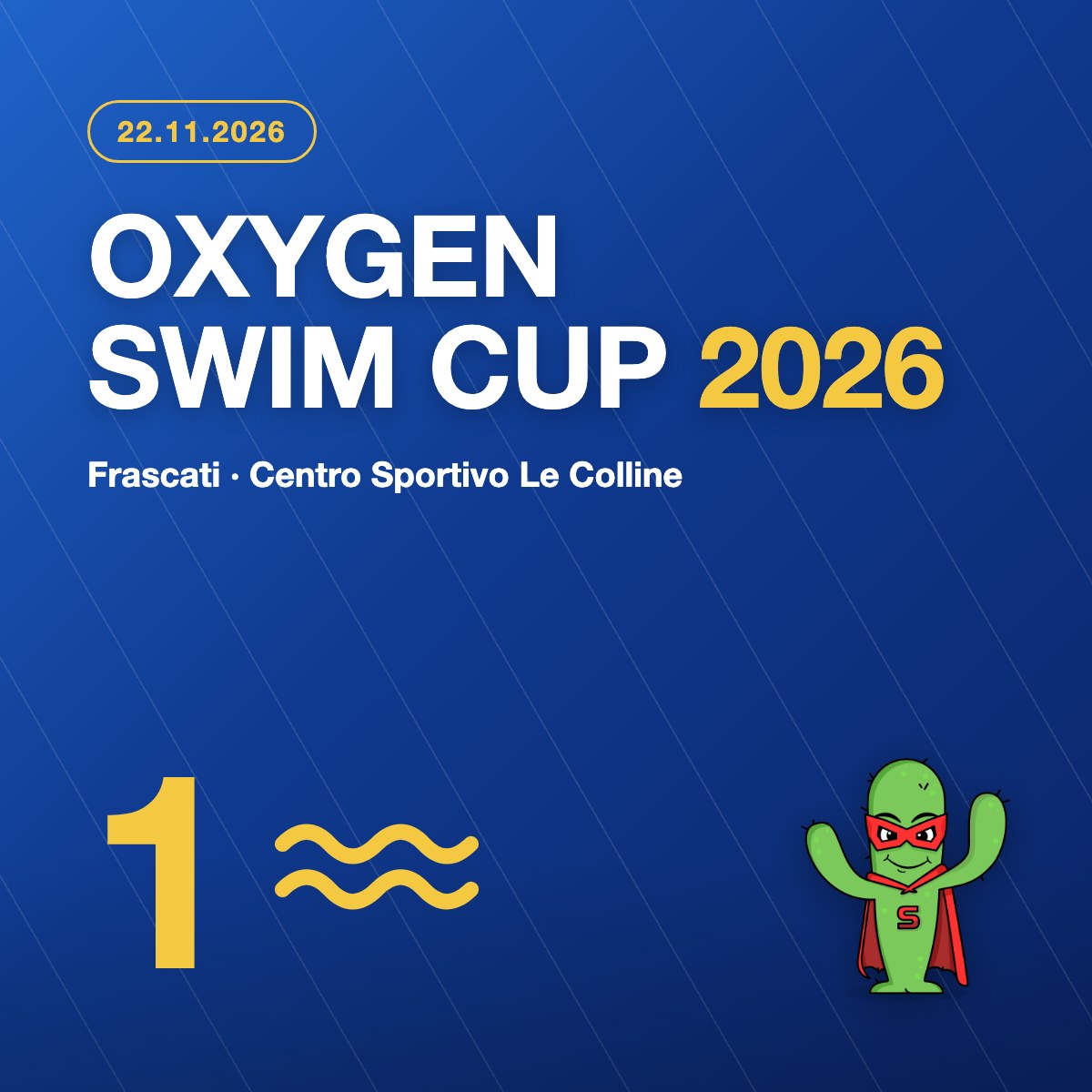 Oxygen Swim Cup 2026 — meeting de natation solidaire, Frascati, 22 novembre 2026.